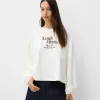 Långärmad T-shirt med tryck Långärmad T-shirt med tryck