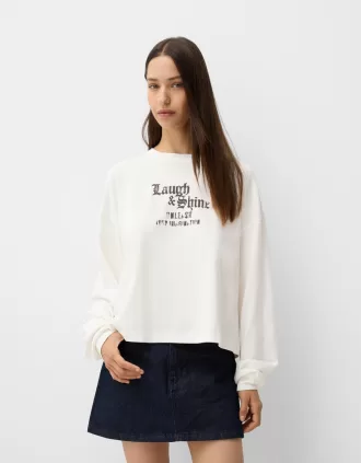 Långärmad T-shirt med tryck