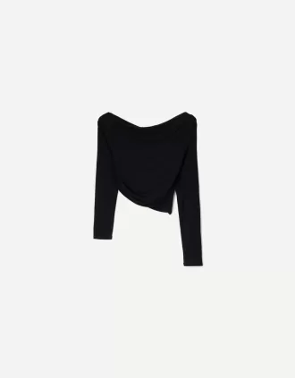 Långärmad asymmetrisk T-shirt