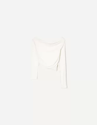 Långärmad asymmetrisk T-shirt