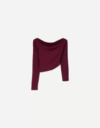Långärmad asymmetrisk T-shirt