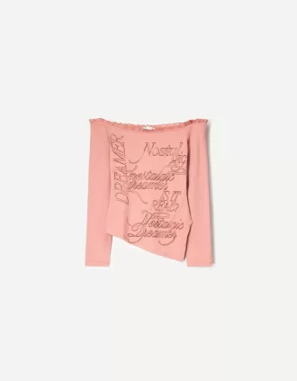 Långärmad asymmetrisk T-shirt