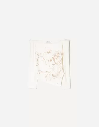 Långärmad asymmetrisk T-shirt