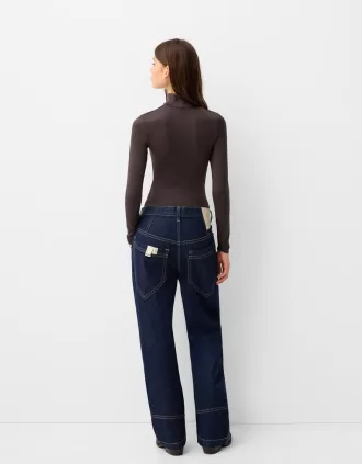 Långärmad body med hög hals