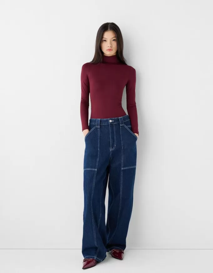 Långärmad body med hög hals Långärmad body med hög hals
