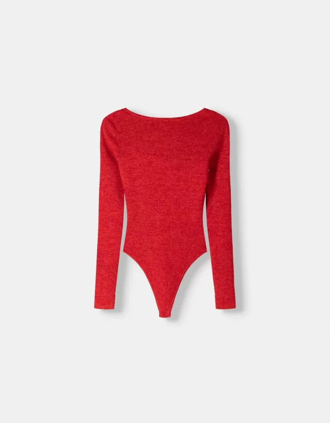 Långärmad body med öppen rygg Långärmad body med öppen rygg