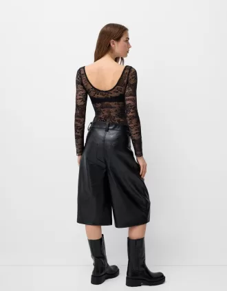 Långärmad svart spets Disney Bambi bodysuit