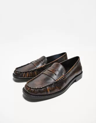 Loafers med rynkade detaljer