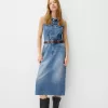 Midiklänning i jeans med skärp Midiklänning i jeans med skärp