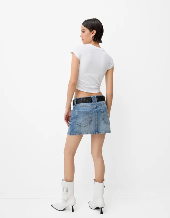 Minikjol i jeans med skärp Minikjol i jeans med skärp
