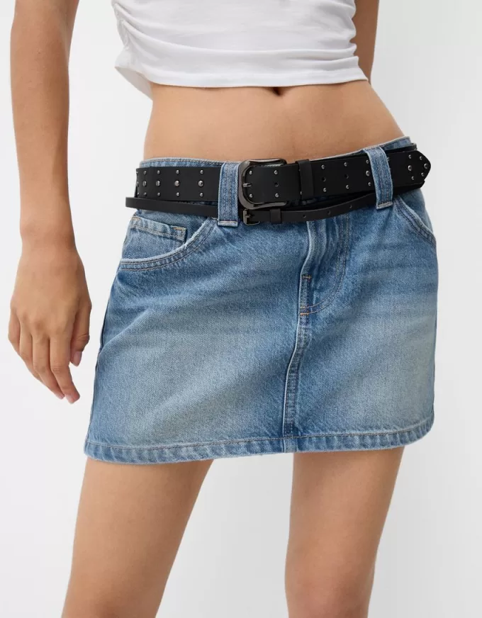 Minikjol i jeans med skärp Minikjol i jeans med skärp