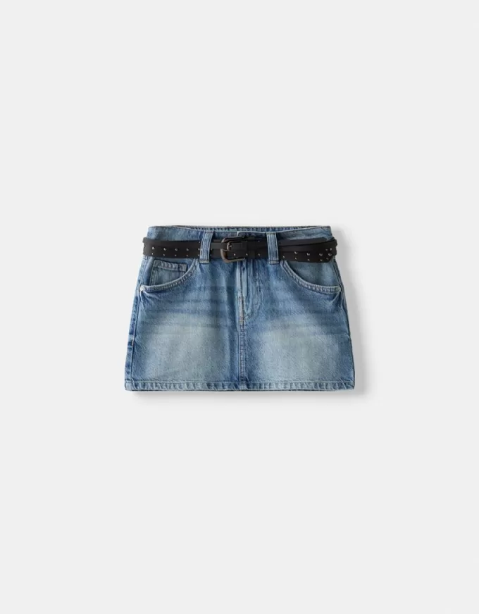 Minikjol i jeans med skärp Minikjol i jeans med skärp
