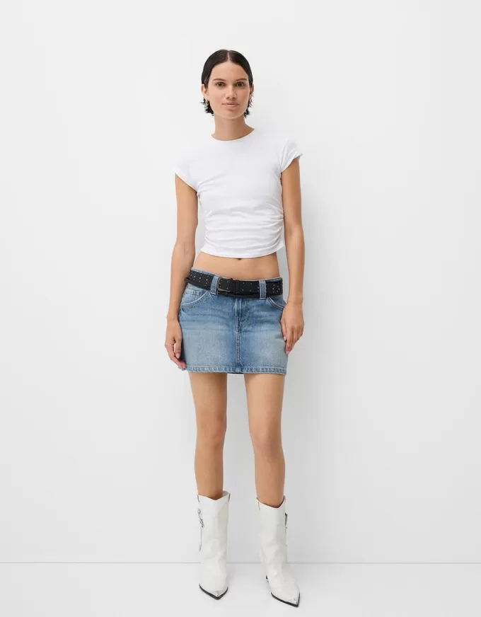 Minikjol i jeans med skärp Minikjol i jeans med skärp