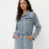 Miniklänning i jeans med dragkedja