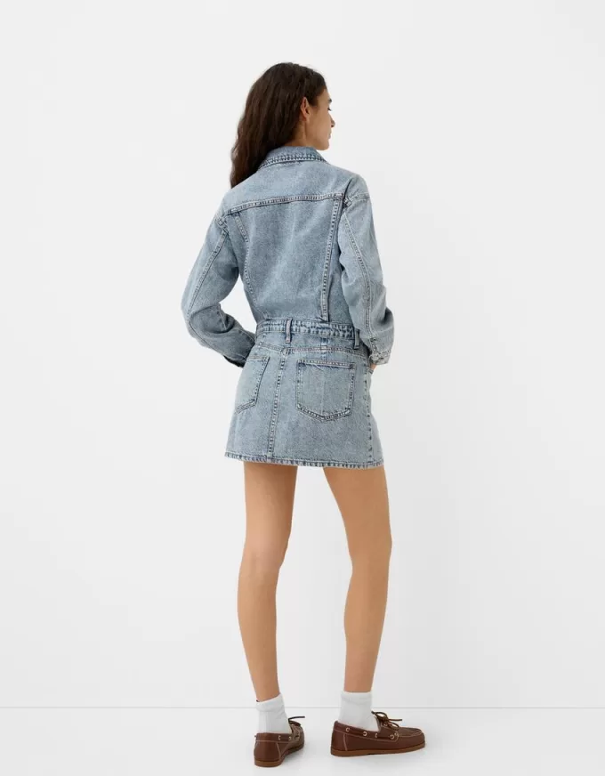 Miniklänning i jeans med dragkedja