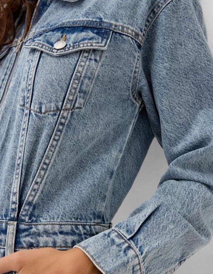 Miniklänning i jeans med dragkedja