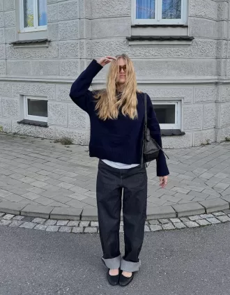 Mjuk tröja med rund hals