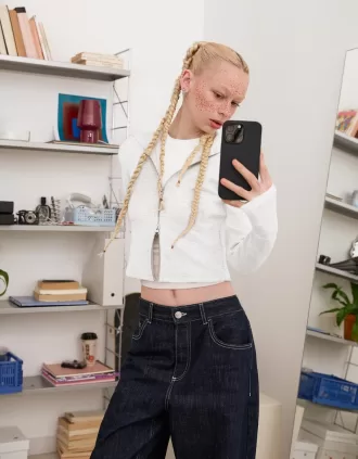 Modal luvtröja med dragkedja
