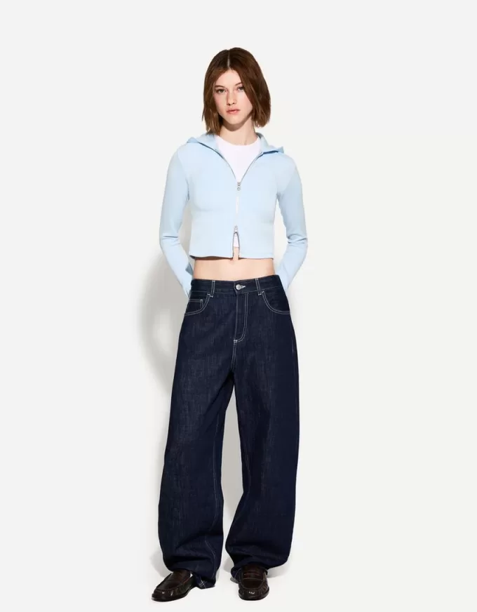 Modal luvtröja med dragkedja Modal luvtröja med dragkedja