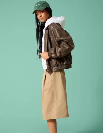 Oversize jacka i konstläder