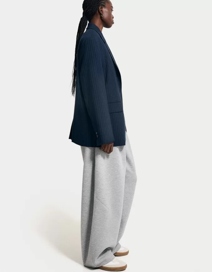 Oversize kavaj med pinstripe