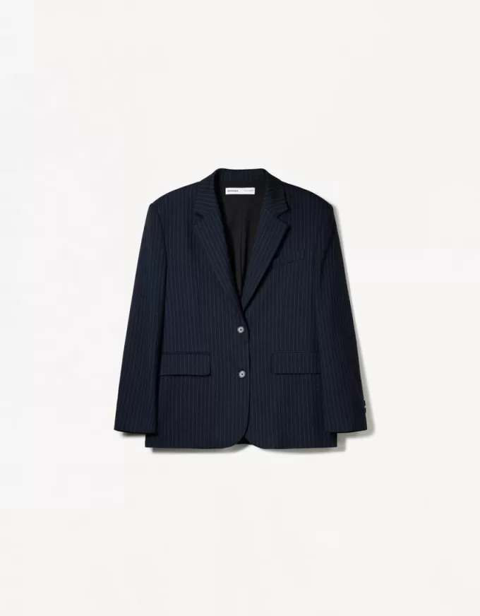 Oversize kavaj med pinstripe