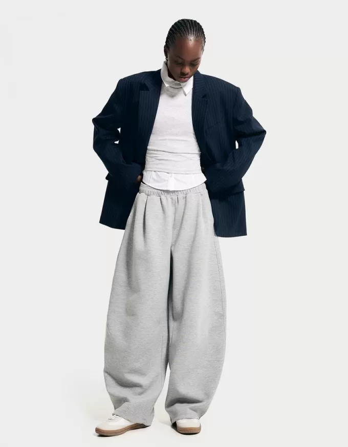 Oversize kavaj med pinstripe