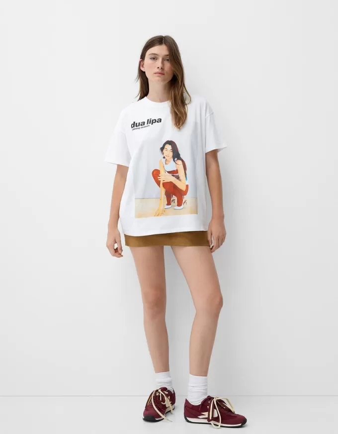 Oversize kortärmad Dua Lipa T-shirt