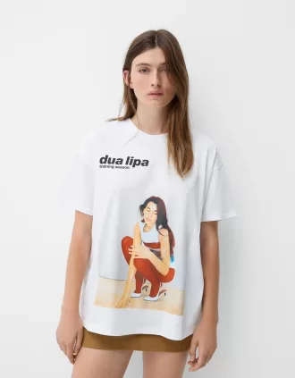 Oversize kortärmad Dua Lipa T-shirt