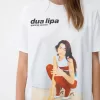 Oversize kortärmad Dua Lipa T-shirt