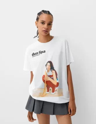 Oversize kortärmad Dua Lipa T-shirt