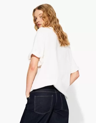 Oversize kortärmad T-shirt i kraftig bomull
