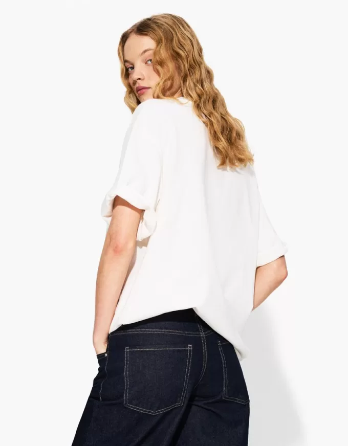 Oversize kortärmad T-shirt i kraftig bomull Oversize kortärmad T-shirt i kraftig bomull