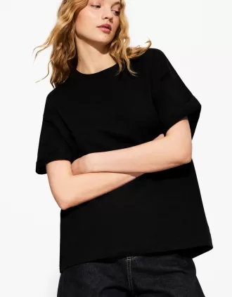 Oversize kortärmad T-shirt i kraftig bomull
