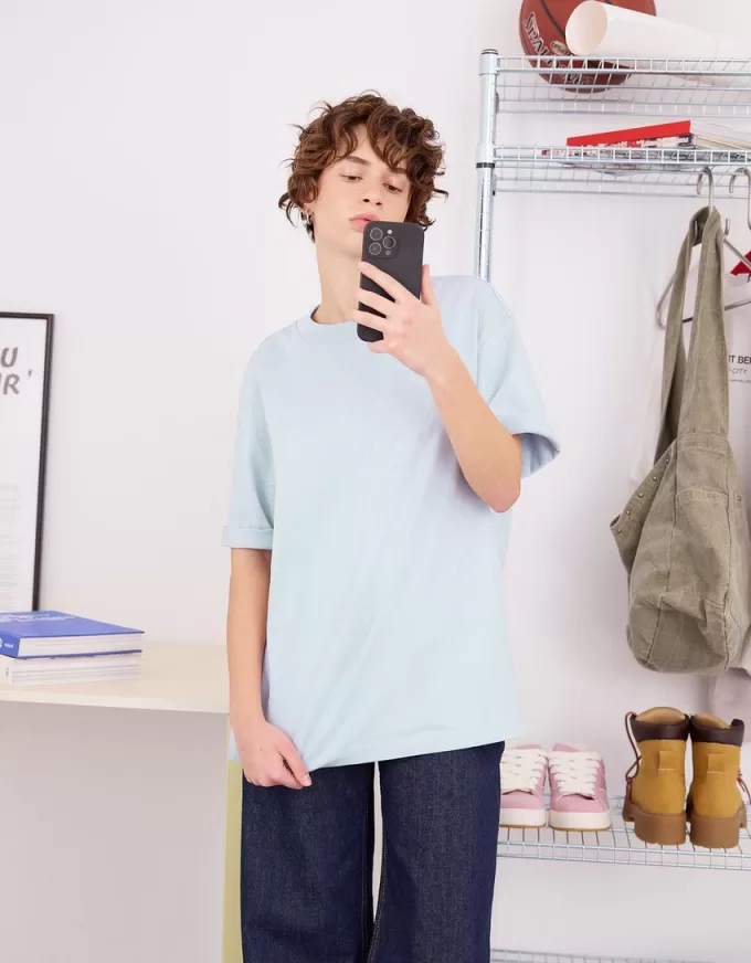 Oversize kortärmad T-shirt i kraftig bomull Oversize kortärmad T-shirt i kraftig bomull
