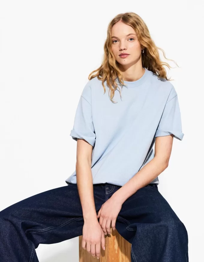 Oversize kortärmad T-shirt i kraftig bomull Oversize kortärmad T-shirt i kraftig bomull