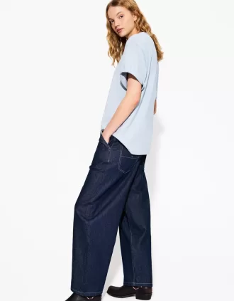 Oversize kortärmad T-shirt i kraftig bomull