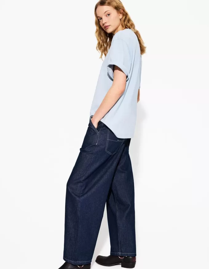 Oversize kortärmad T-shirt i kraftig bomull Oversize kortärmad T-shirt i kraftig bomull
