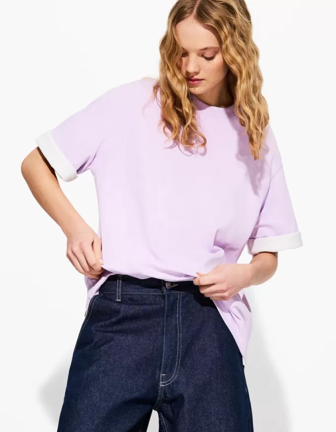 Oversize kortärmad T-shirt i kraftig bomull Oversize kortärmad T-shirt i kraftig bomull