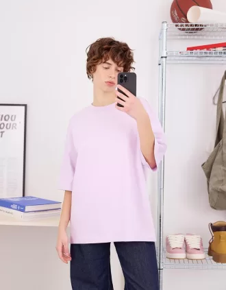 Oversize kortärmad T-shirt i kraftig bomull