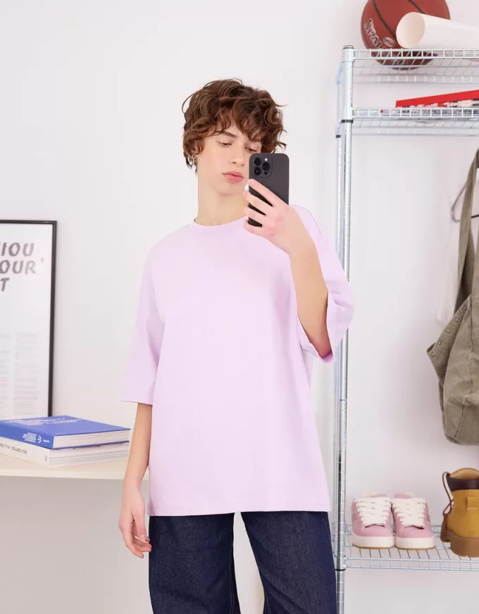 Oversize kortärmad T-shirt i kraftig bomull Oversize kortärmad T-shirt i kraftig bomull