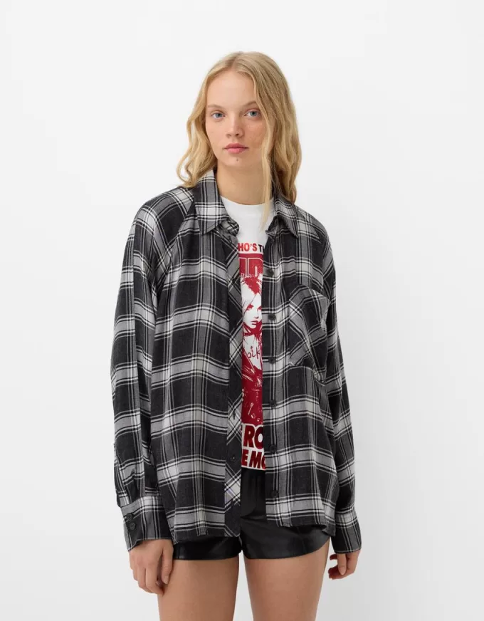 Oversize rutig skjorta Oversize rutig skjorta