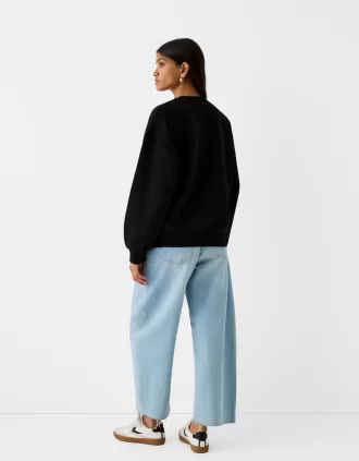 Oversize sweatshirt med sidfickor