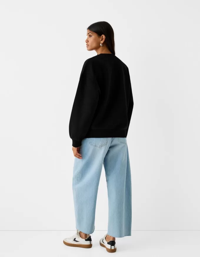 Oversize sweatshirt med sidfickor