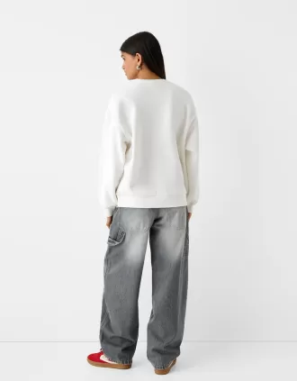 Oversize sweatshirt med sidfickor