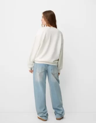 Oversize sweatshirt med sidfickor