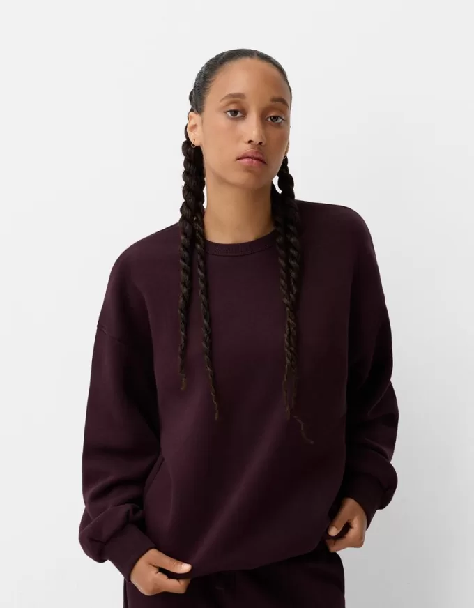 Oversize sweatshirt med sidfickor Oversize sweatshirt med sidfickor