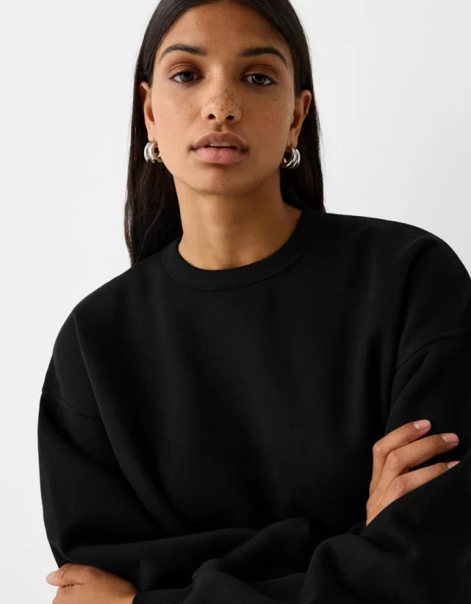 Oversize sweatshirt med sidfickor
