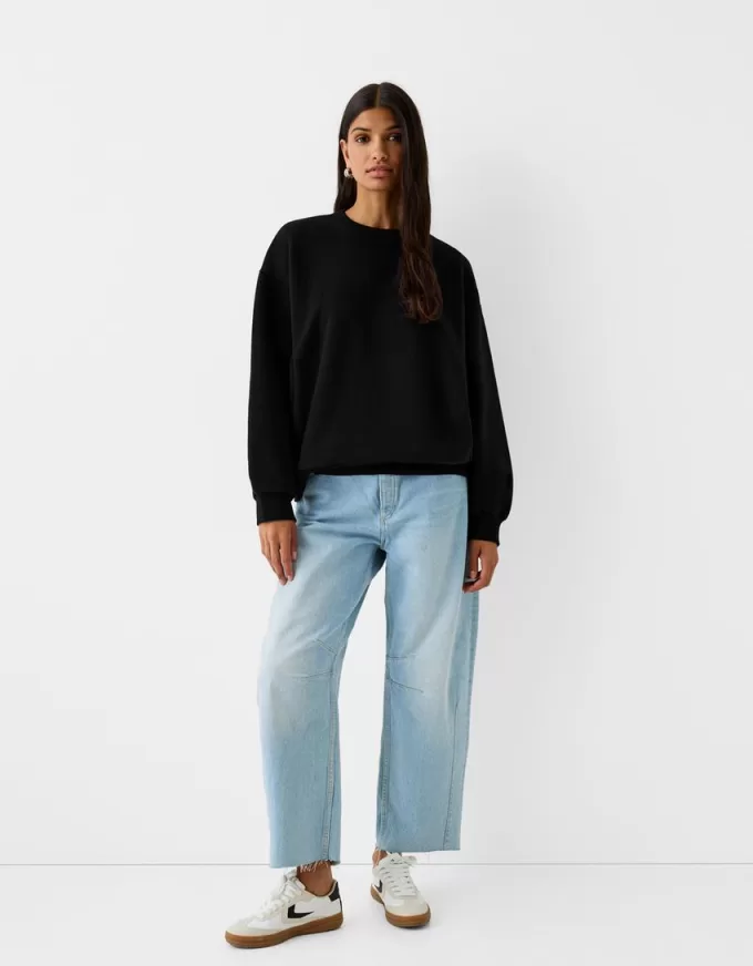 Oversize sweatshirt med sidfickor