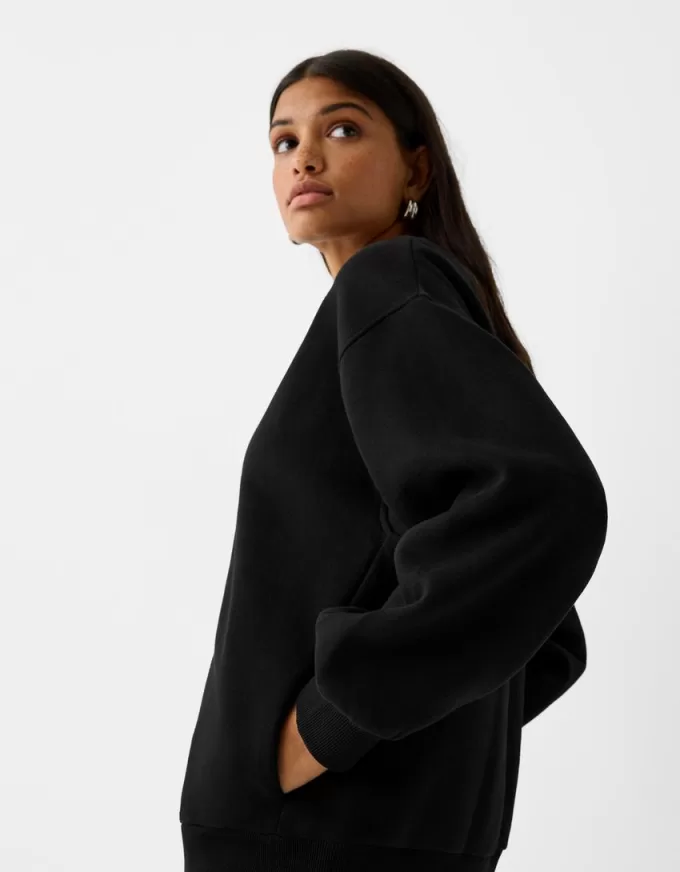 Oversize sweatshirt med sidfickor